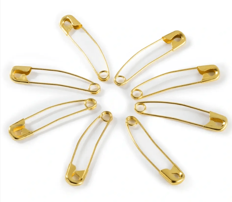 Safety pins curved, No. 1, 27mm, gold - coloured - Galedi Pins