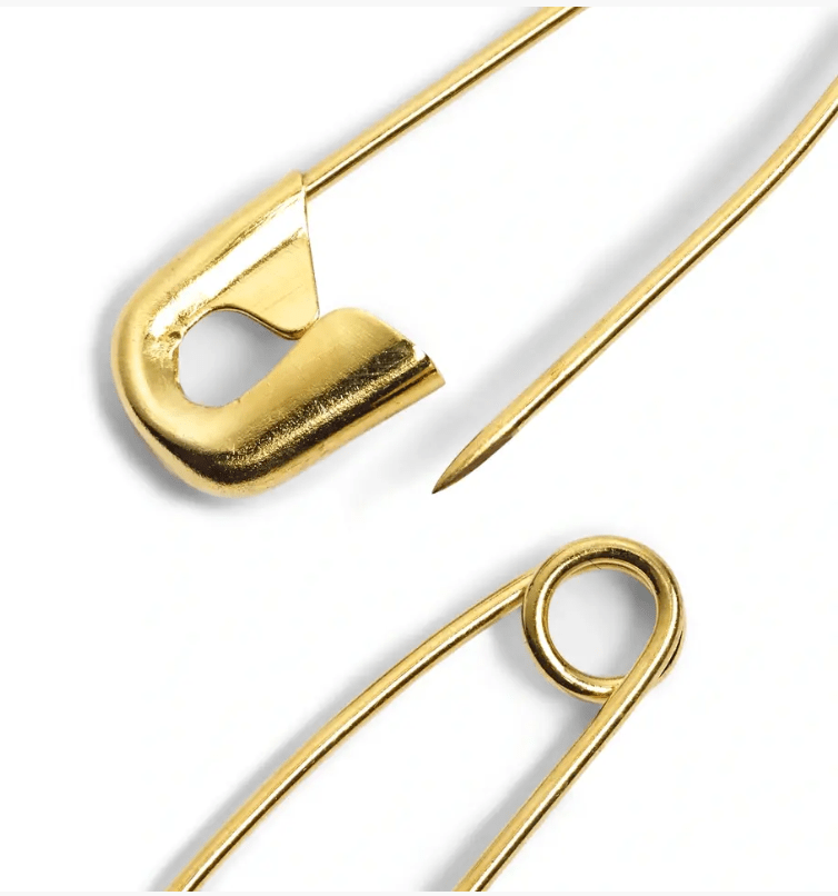 Safety pins curved, No. 1, 27mm, gold - coloured - Galedi Pins
