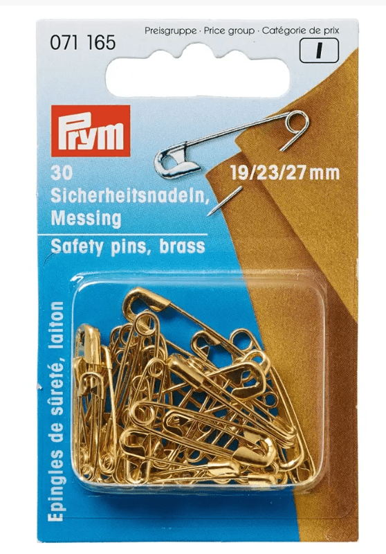 Safety pins, assorted, gold - coloured, 30 items - Galedi Pins