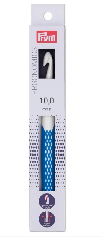 Wool crochet hook prym.ergonomics, 18cm 10.00mm - Galedi Pins