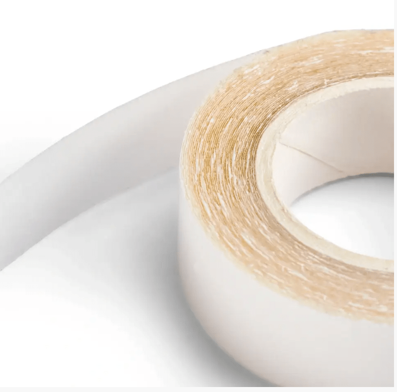 Transparent double-sided adhesive tape for leather.
