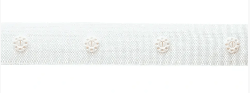 Snap fastener tape, white - Galedi Pins