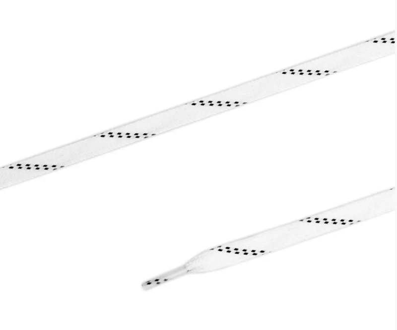 Flat laces water - repellent, 10 x 1000mm, white/black - Galedi Pins