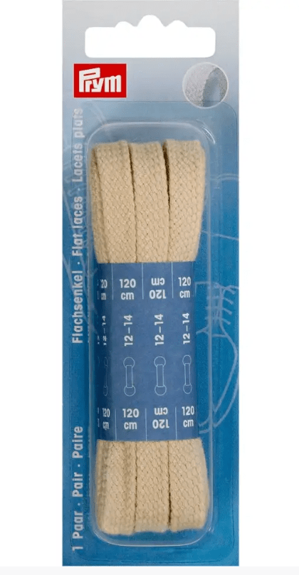 Flat laces 8mm x 120cm, beige - Galedi Pins