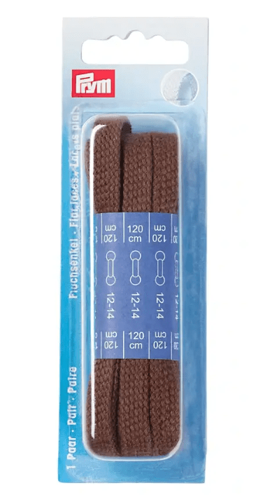 Flat laces 8mm x 120cm, Brown - Galedi Pins