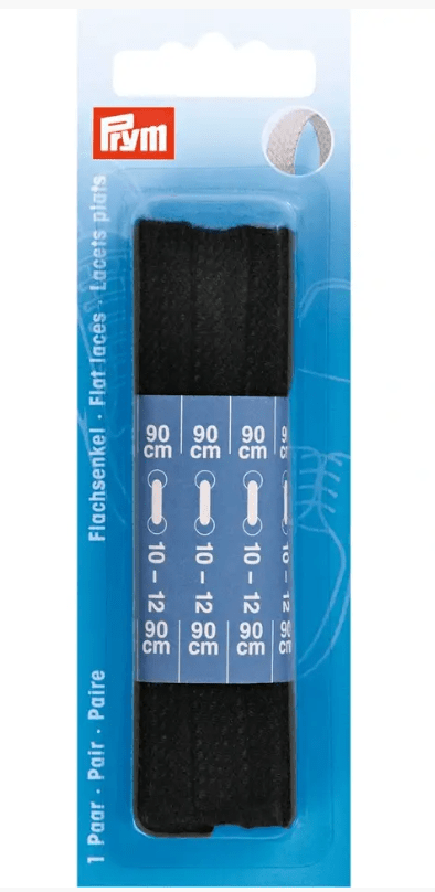 Flat laces 8mm x 90cm, black - Galedi Pins