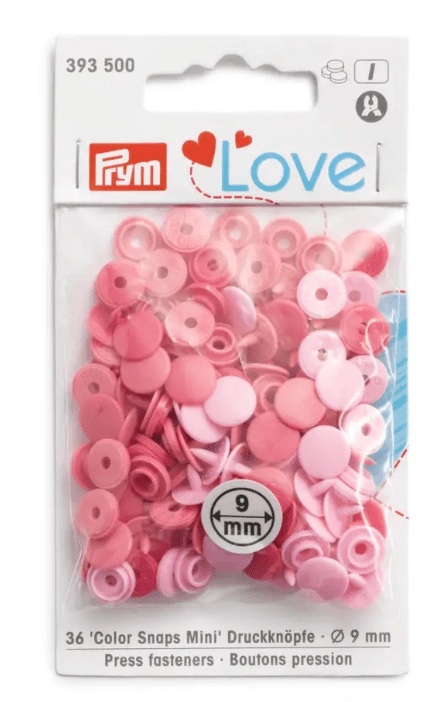 Color Snaps, assorted colours, 9mm - Galedi Pins