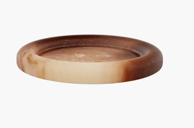 Polyester button 4 - holes, 15mm, light brown - Galedi Pins