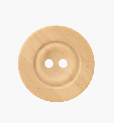 Polyester button 2 - holes imitation wood 18mm beige - Galedi Pins
