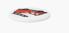 Polyester button2 - H. Fire Truck 18mm white - Galedi Pins
