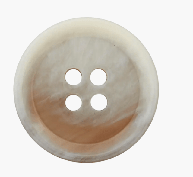 Polyester four - hole button 20mm brown - Galedi Pins