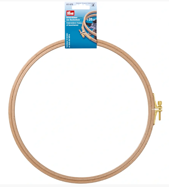 Galedi Pins embroidery frame made of natural beech wood with brass screw, 25cm.