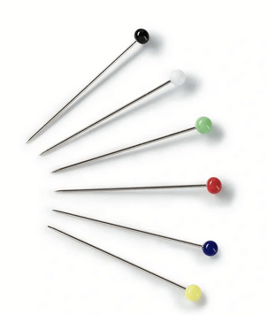 Glass - headed pins, 0.80 x 48mm, white, 300g - Galedi Pins