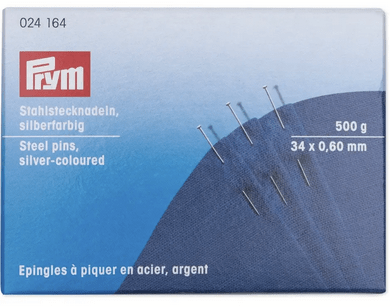 Pins, 0.60 x 34mm, silver - coloured, 500g, card box - Galedi Pins