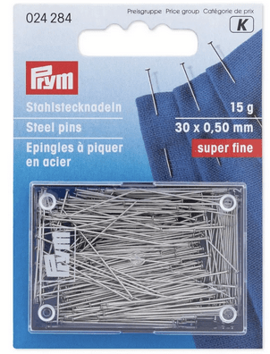 Pins, 0.50 x 30mm, silver - coloured, 15g, card with box - Galedi Pins