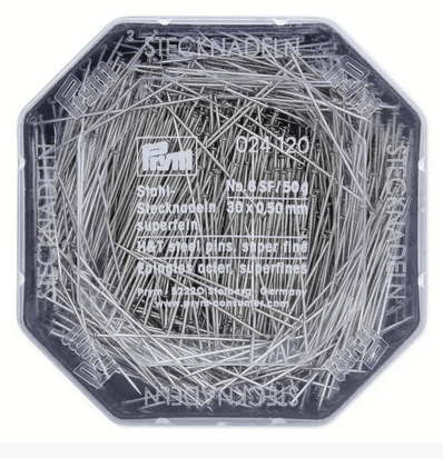 Pins, 0.50 x 30mm, silver - coloured, 50g, plastic box - Galedi Pins