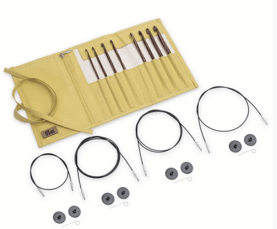 Tunisian crochet hooks, set, Natural, 3.5 - 8.0 mm - Galedi Pins