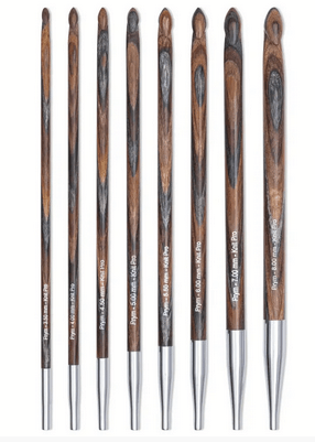 Tunisian crochet hooks, set, Natural, 3.5 - 8.0 mm - Galedi Pins