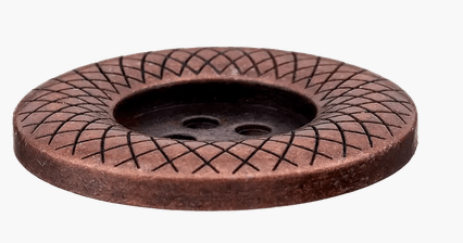 Metal button 4 - holes, Patterned edge, 23mm - Galedi Pins