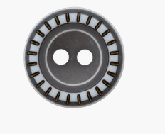Polyester button 2 - holes, Shirt, 14mm, medium grey - Galedi Pins