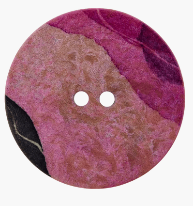 Polyester button 2 - holes, with pattern, 34mm - Galedi Pins