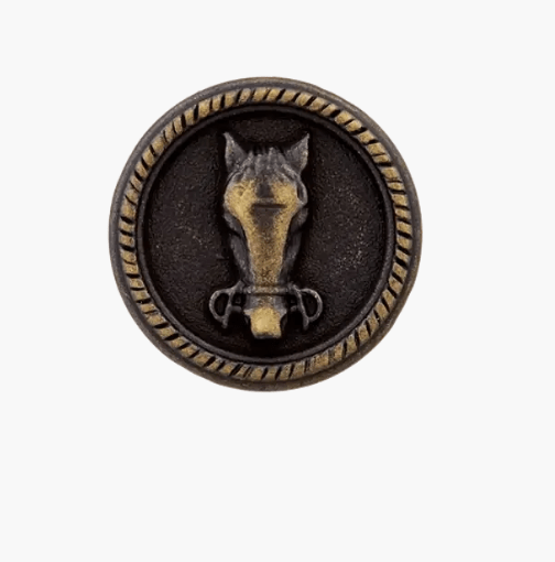 Metal button shank, Horse 23mm - Galedi Pins