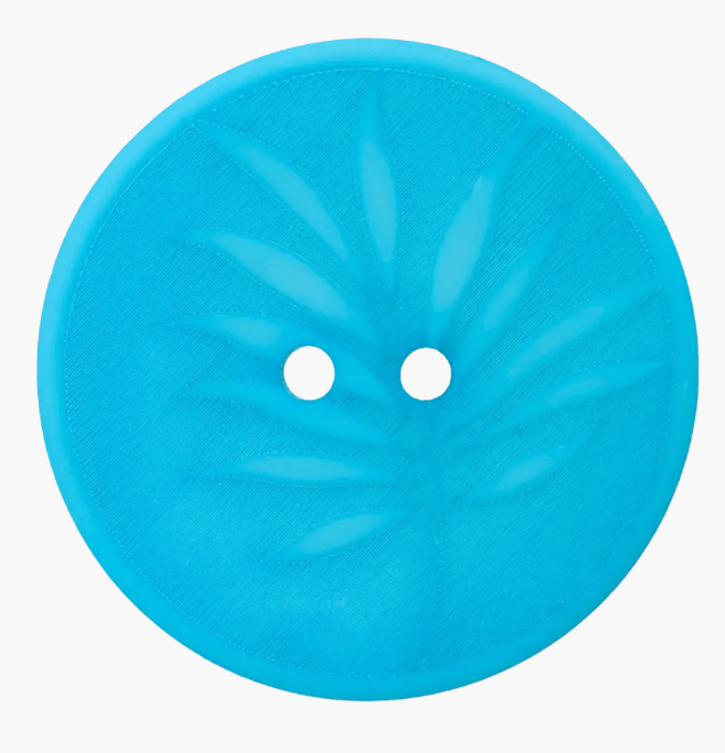 Polyester button 2 - holes, Leaf, recycled - Galedi Pins