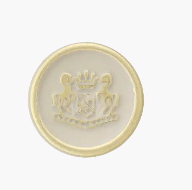 Polyester button shank, metallised, with emblem, 20mm - Galedi Pins