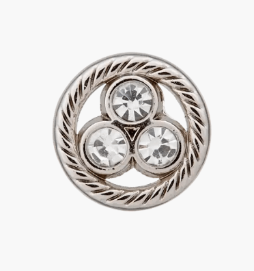 Metal/rhinestone button shank, 11mm - Galedi Pins