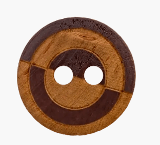 Wood button 2 - holes, Circle, 28mm, dark brown - Galedi Pins