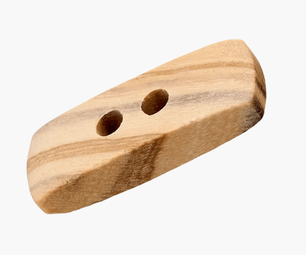 Wooden toggle 2 - holes, 25mm, beige - Galedi Pins