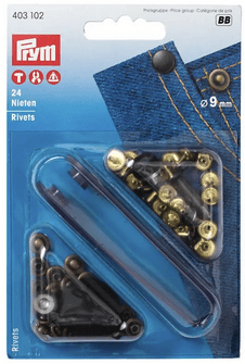 Rivets, 9mm, old copper/black oxydized - Galedi Pins