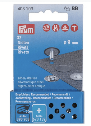 Rivets refill, 9 mm, silver - antique steel - Galedi Pins