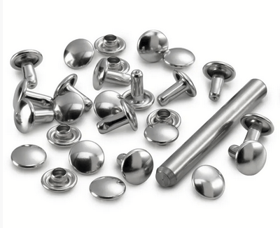 Hollow rivets, 3 - 4mm, silver - coloured - Galedi Pins