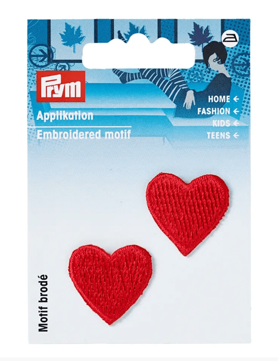 Applique hearts, red patches - Galedi Pins