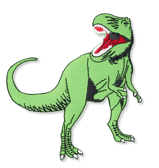 Applique dinosaur, T Rex, large, green Patch - Galedi Pins