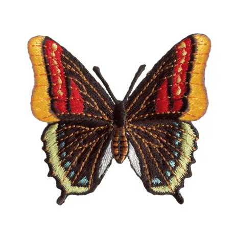 Appliqué Butterfly, black/ multicoloured Patch - Galedi Pins