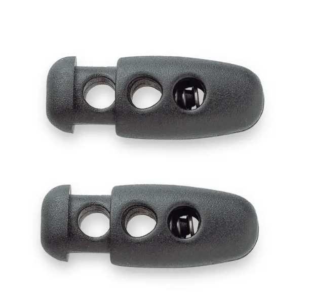 Cord stopper, small, 2 - hole, black - Galedi Pins