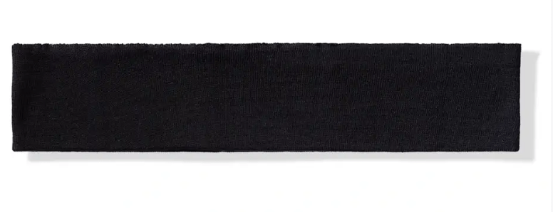 Black polyester elastic waistband cuff.