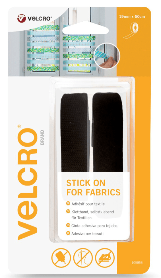 Velcro Hook & Loop Tape: Stick - On for Fabric : 60cm x 19mm - Galedi Pins