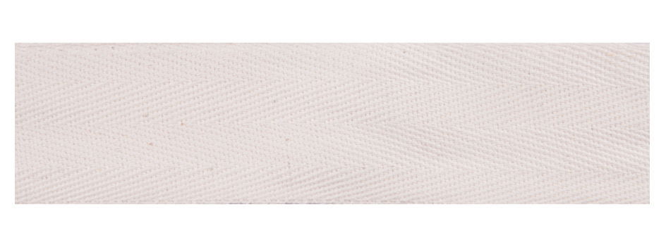 Cotton Herringbone Tape, 40mm x 1m, Natural - Galedi Pins