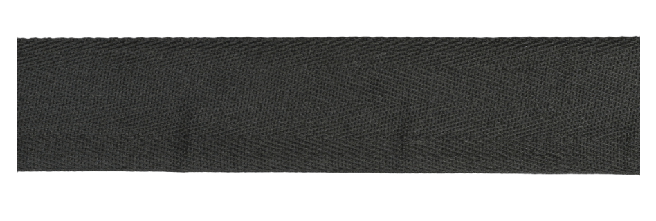 Cotton Herringbone Tape, Black 50mm x 1m - Galedi Pins