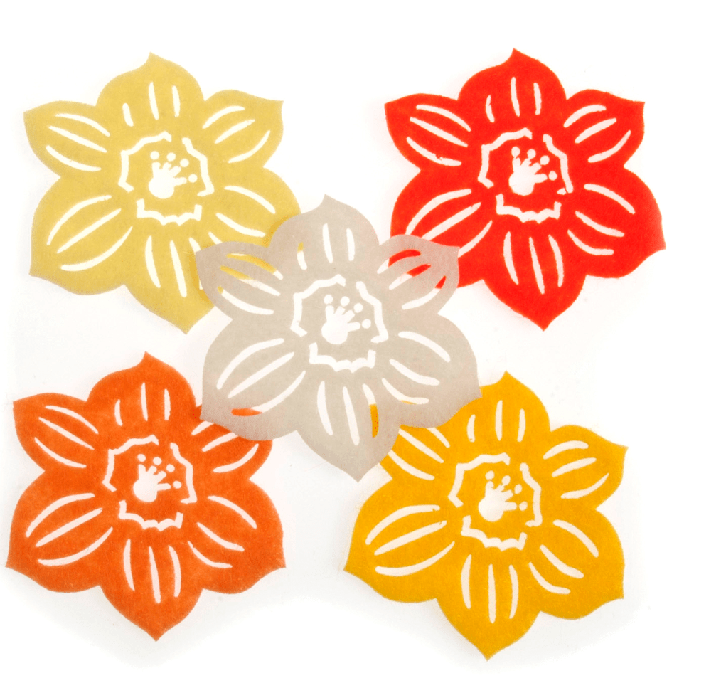 Motif: Felt: Daffodils Patches - Galedi Pins