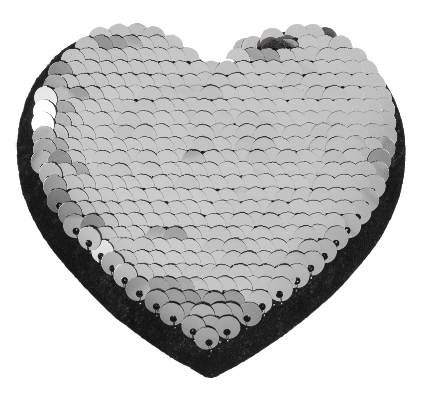 Motif C: Pink Heart: Flip Sequin Patch - Galedi Pins