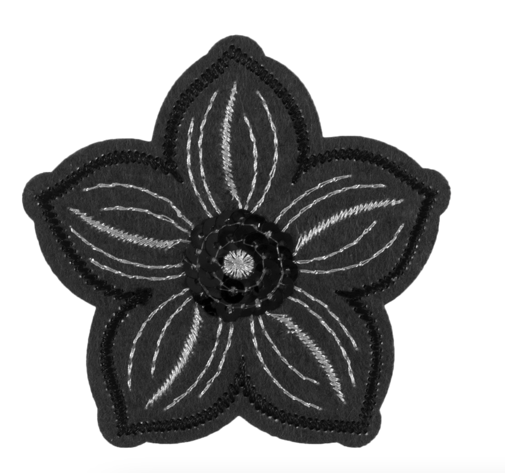 Motif A: Grey Sequin Flower - Galedi Pins