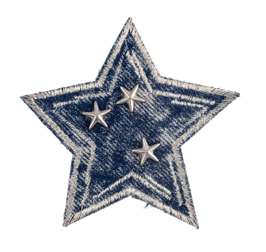 Motif C: Studded Denim Star Patch - Galedi Pins