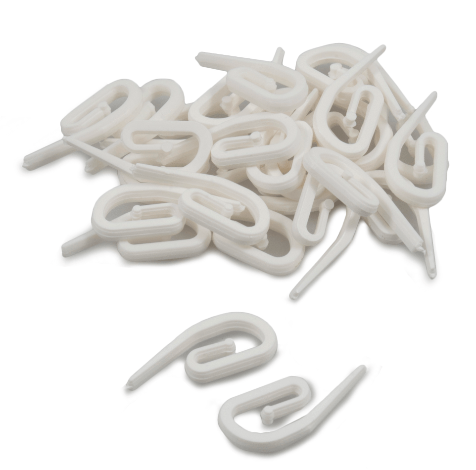 Standard Curtain Hooks: Pack of 25: White - Galedi Pins