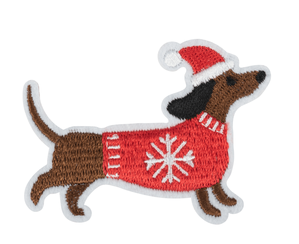 Motif: Iron on: Christmas: Dachshund Patch - Galedi Pins