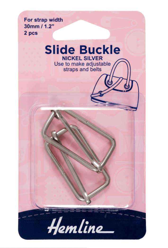 Slide Buckles: 30mm x 16mm: Nickel: 2 Pieces - Galedi Pins