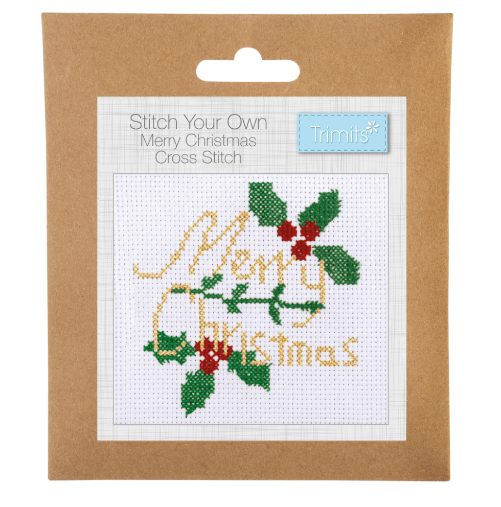 Counted Cross Stitch Kit: Christmas: Merry Christmas - Galedi Pins